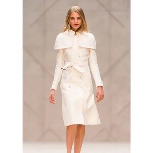 Burberry Prorsum Ivory Capelet Trench Coat
